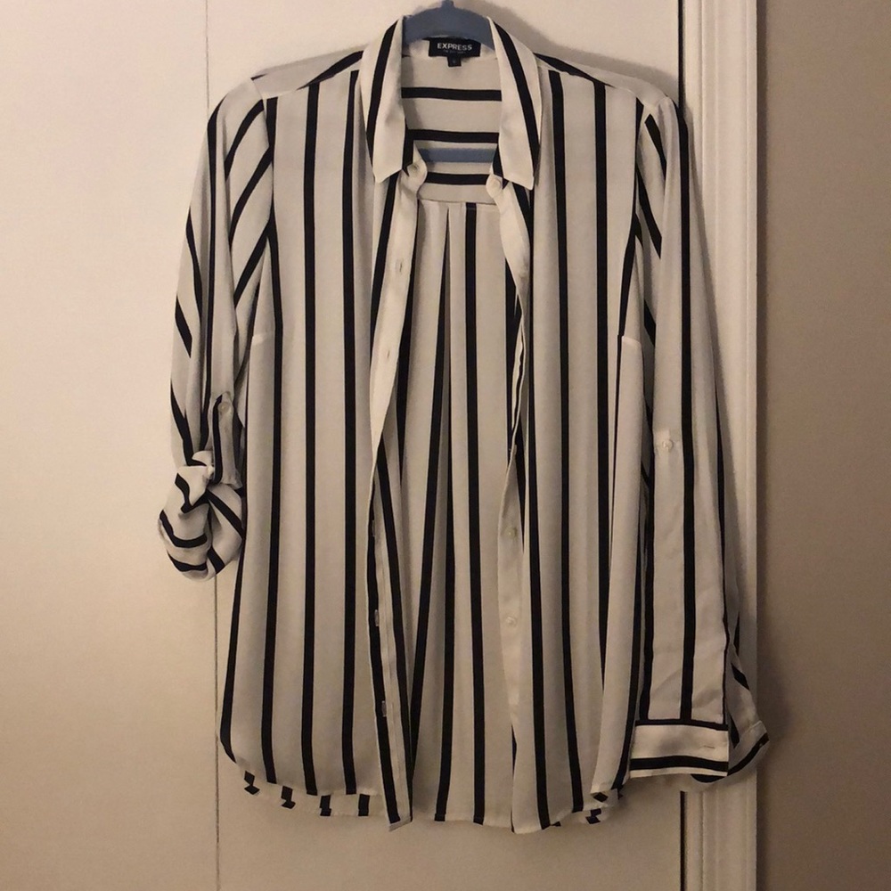 Express striped button down shirt, size medium